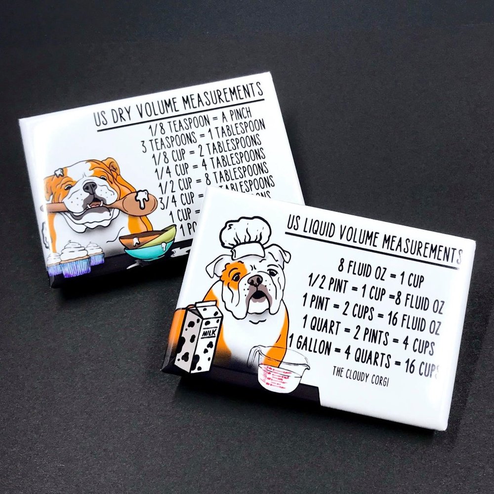 English Bulldog Kitchen Measuring Chart Magnet Set - Picture 4 of 6